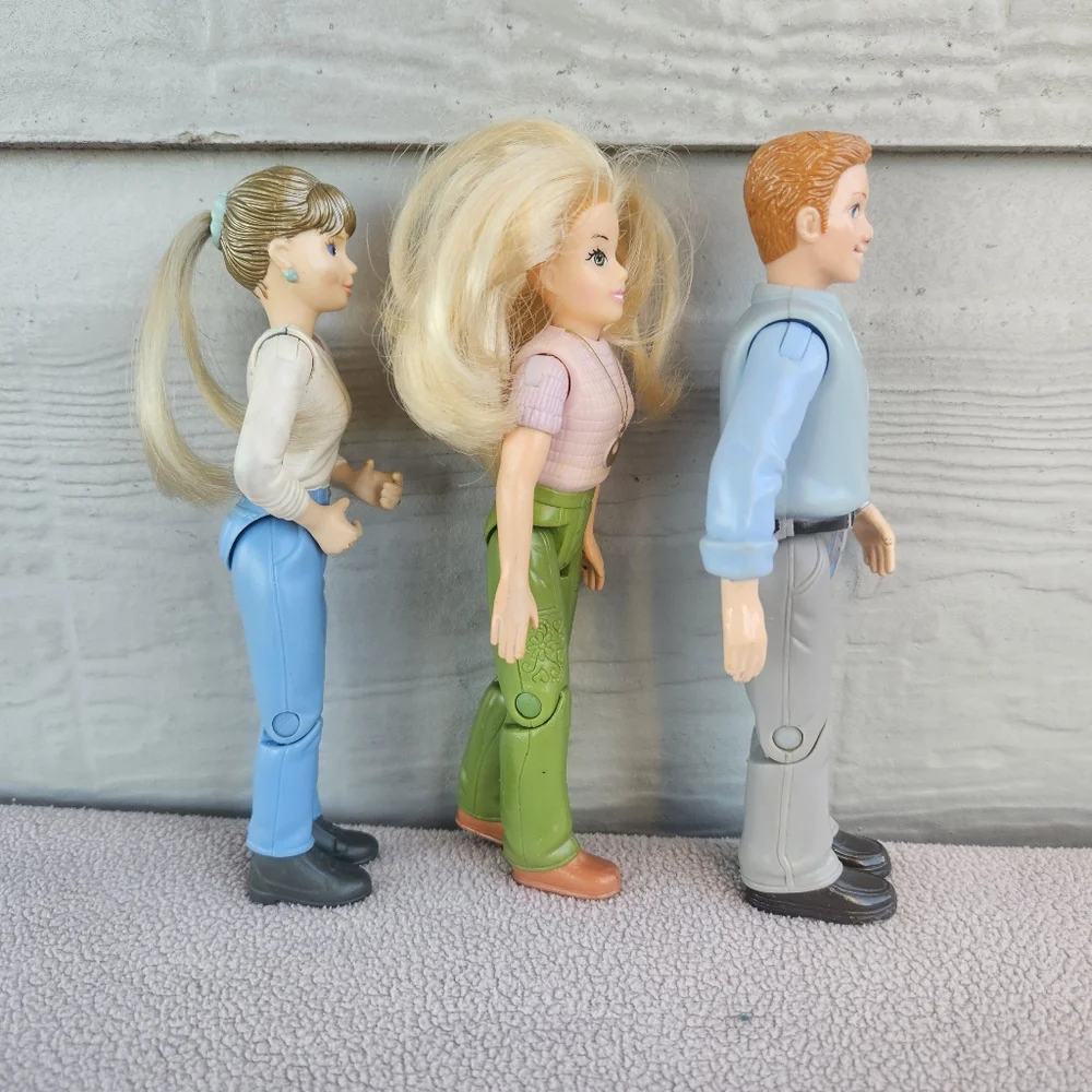 Fisher Price Loving Family Doll House Figure Lot Dad Mom Girl Blonde 2000 2006